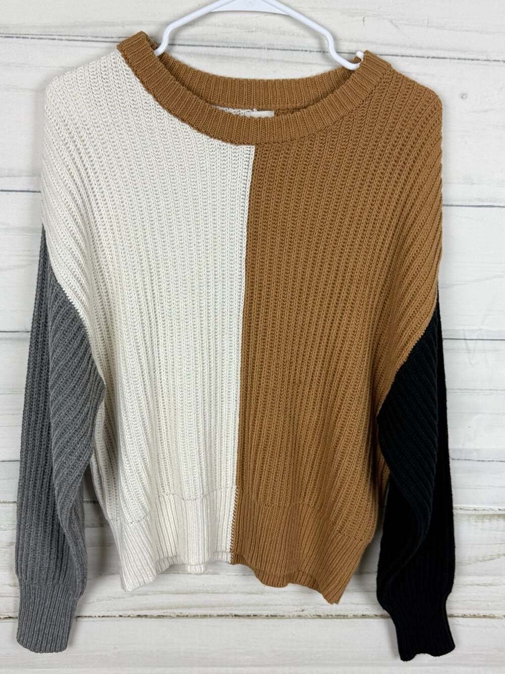 A New Day Colorblock Ribbed Knit Sweater Size L